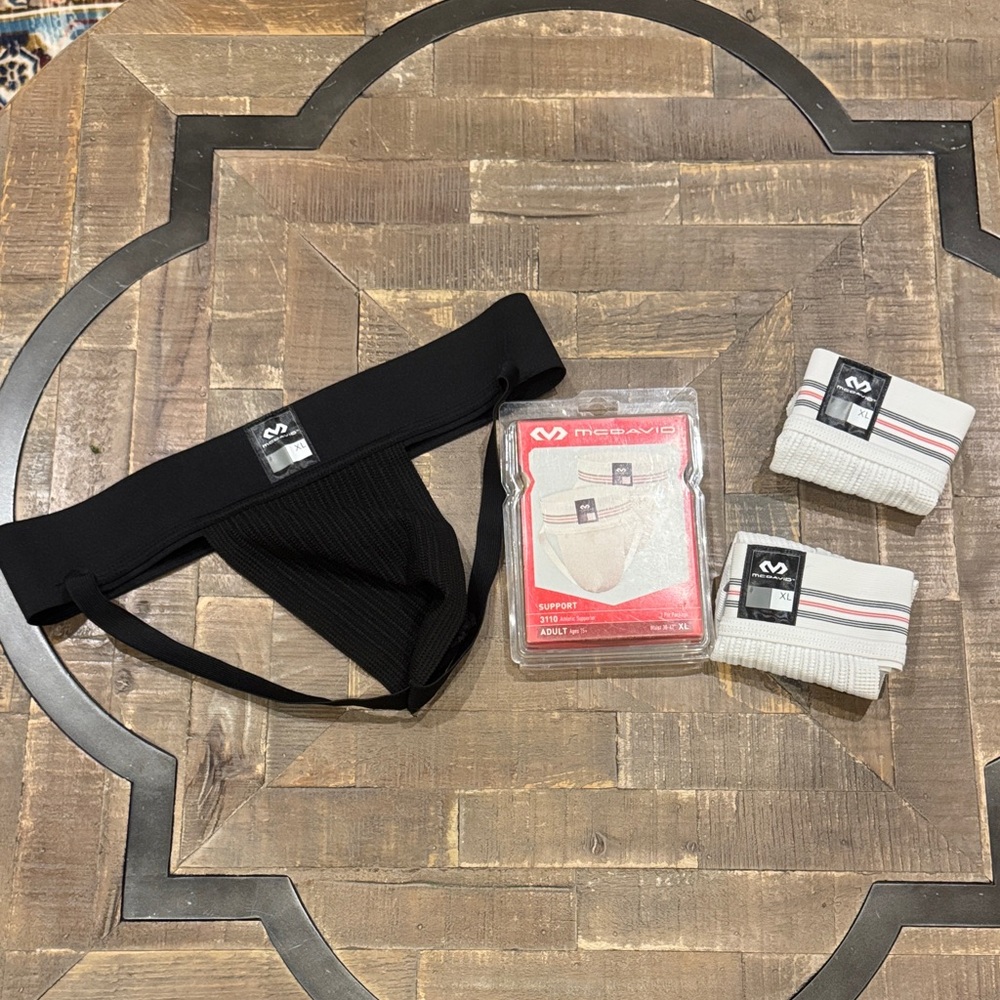 Men's Black and White Jockstraps McDavid sold as set of 3 xl